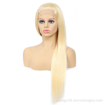 4x4 Straight Closure Wigs 613 Blonde Peruvian Virgin Human Hair Wigs for Black Women Peruvian Human Hair Lace Front 613 Wigs